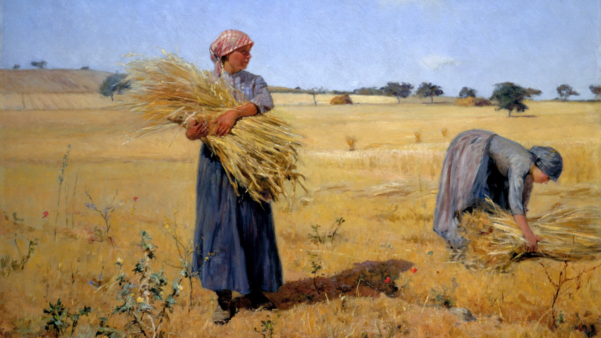 Pintura Colheita – Ceifeiras (Lumiar) de Silva Porto