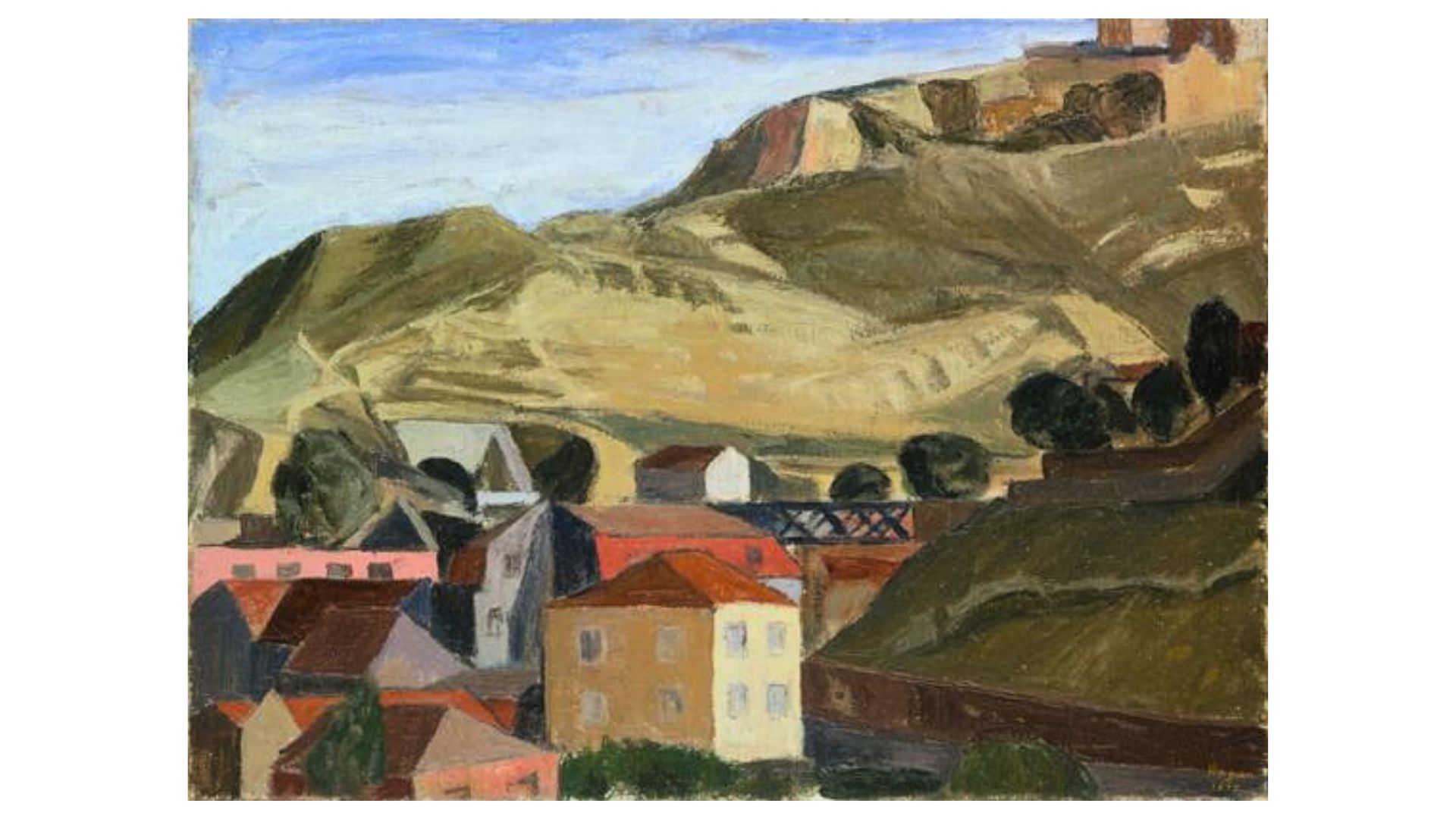 Óleo sobre tela Alto dos sete moinhos (1954) de João Hogan @Museu Nacional Soares dos Reis