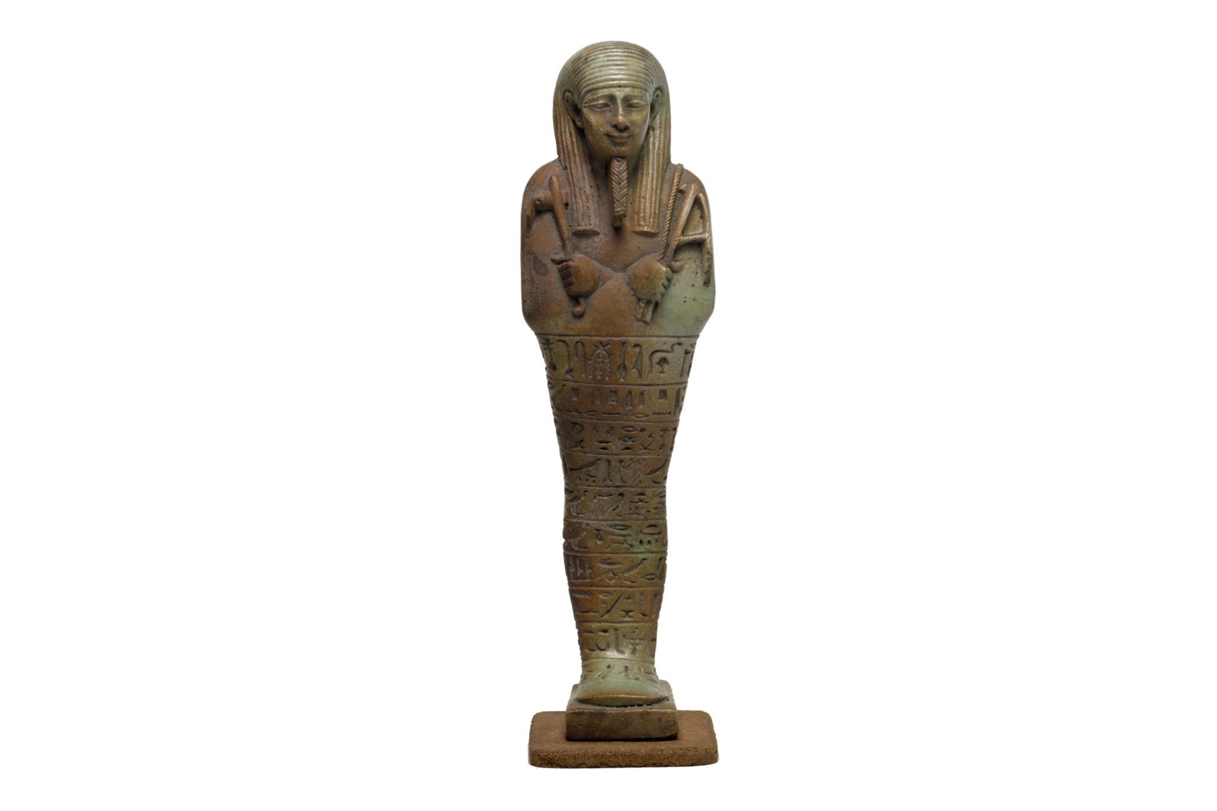 Estatueta funerária em faiança verde