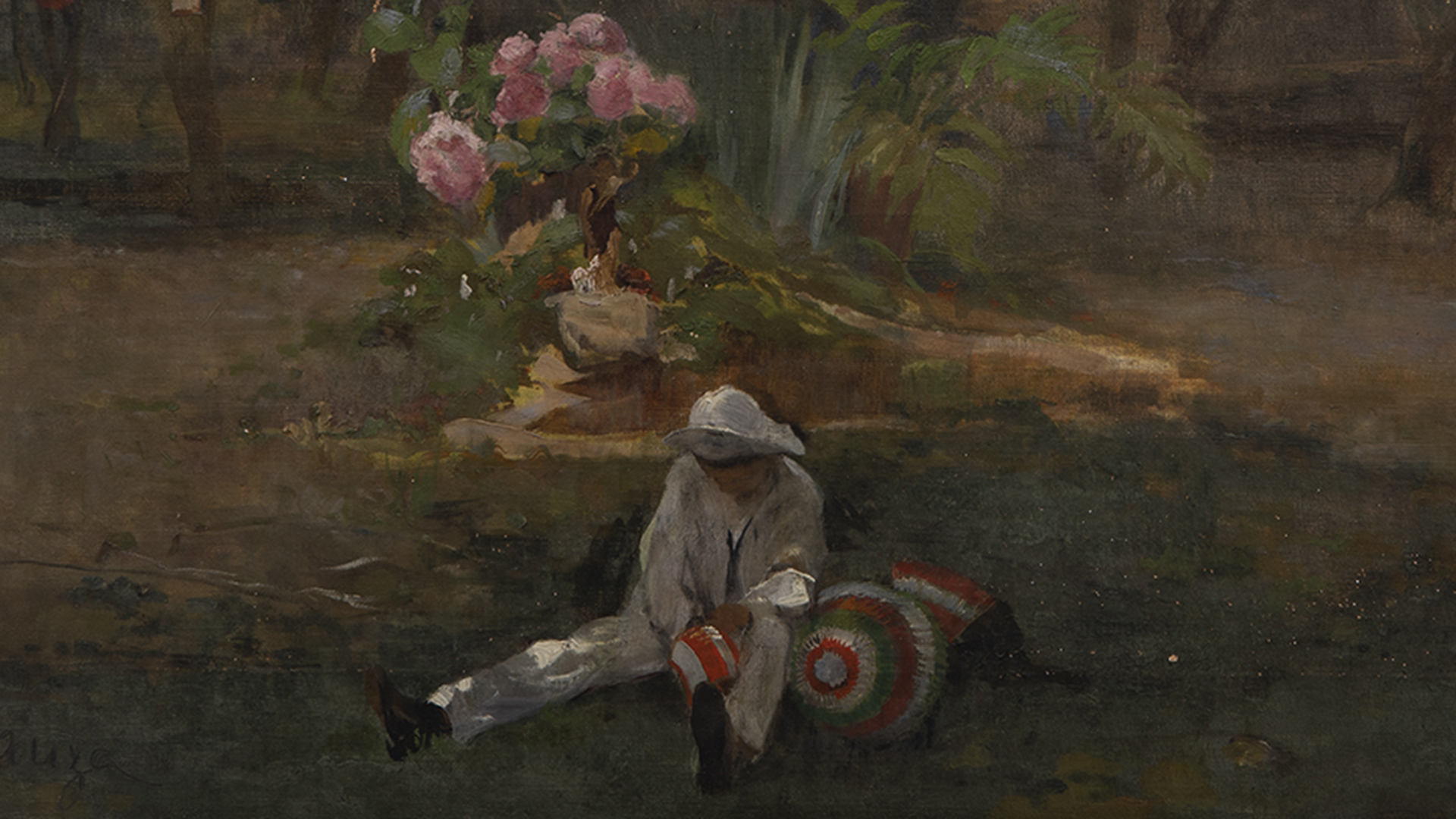 Pormenor da pintura Noite de São João no Jardim da Quinta da China