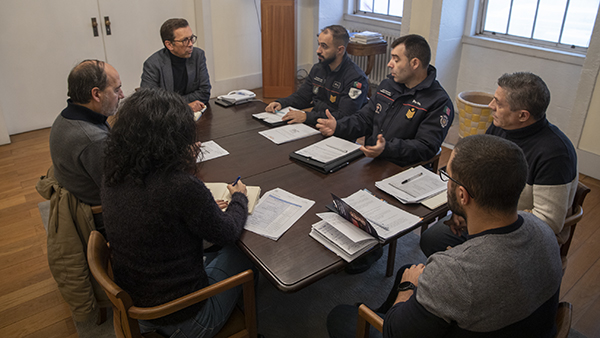 Reunião preparatória para simulacro de incêndio no Museu